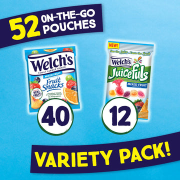 Welch'S Fruit Snacks & Juicefuls Juicy Fruit Gushers, Mixed Fruit Combo Variety Pack, Gluten Free, Individual Single Serve 0.8 A