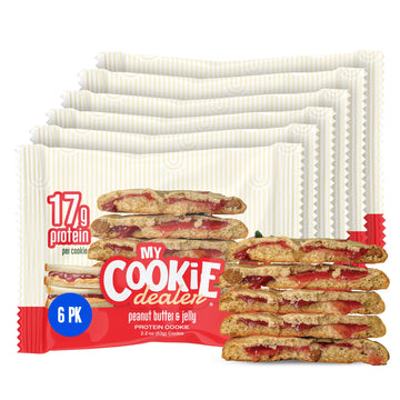 My Cookie Dealer Protein Cookies, Peanut Butter & Jelly (2.2oz, Pack of 6) - 17g Protein per Cookie - Individually Wrapped Worko