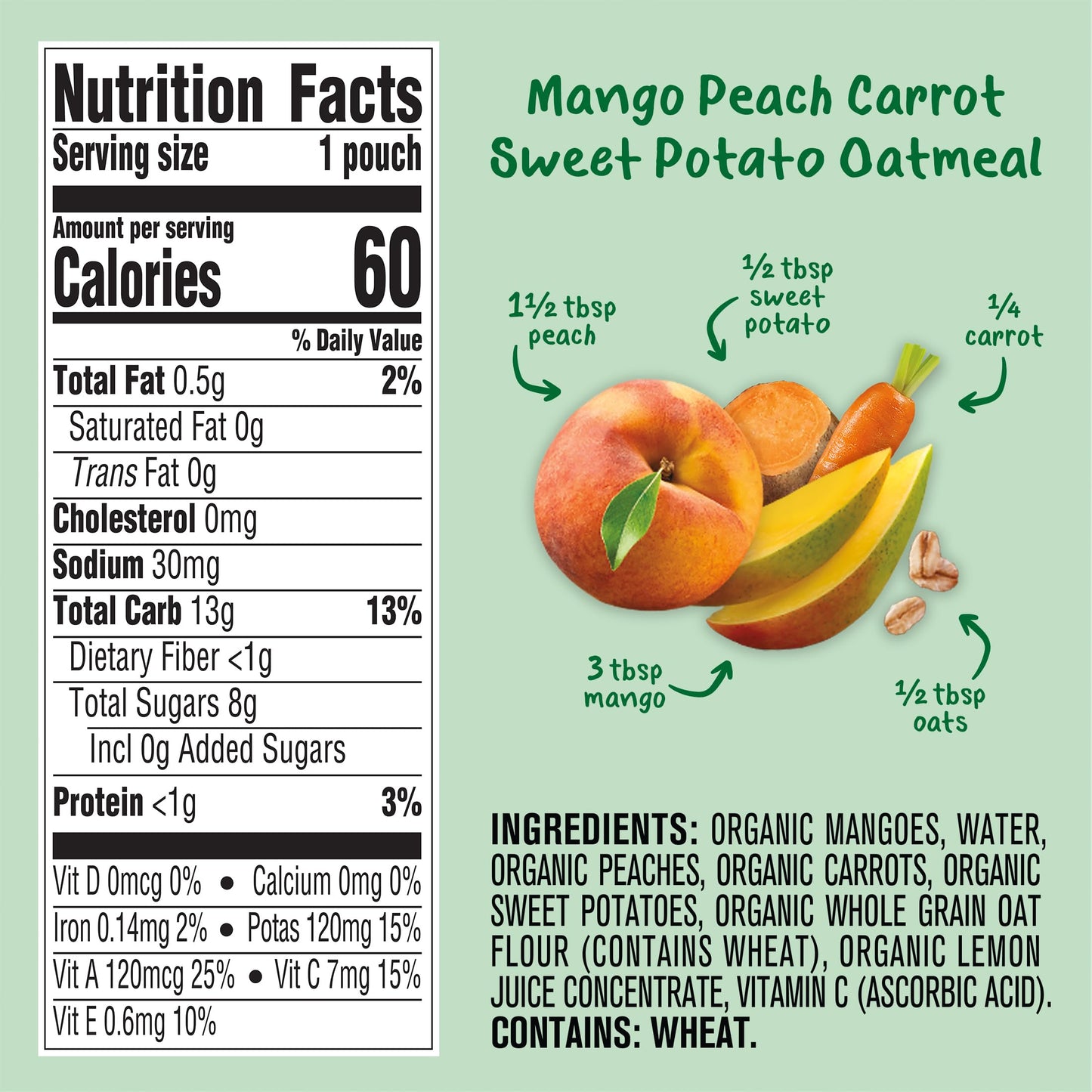 Gerber Organic For Baby 2Nd Foods Pouches Immune Builder Variety Pack (3) Carrot Apple Mango (3) Mango Peach Carrot Sweet Potato