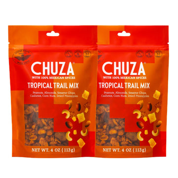CHUZA Spicy Tropical Trail Mix - Bold & Crunchy Snack with 100% Mexican Spices - Peanuts, Almonds, Cashews, Sesame Chips, Corn N