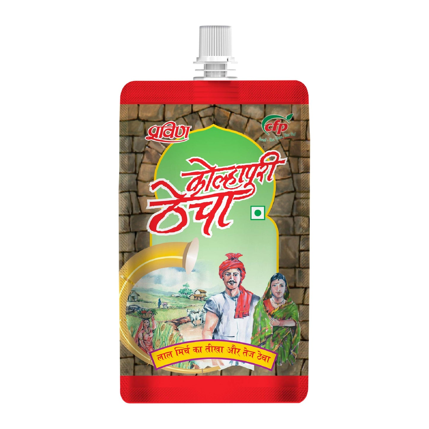 Pravin Pickles Kolhapuri Thecha 100G Pouch - Pack Of 9