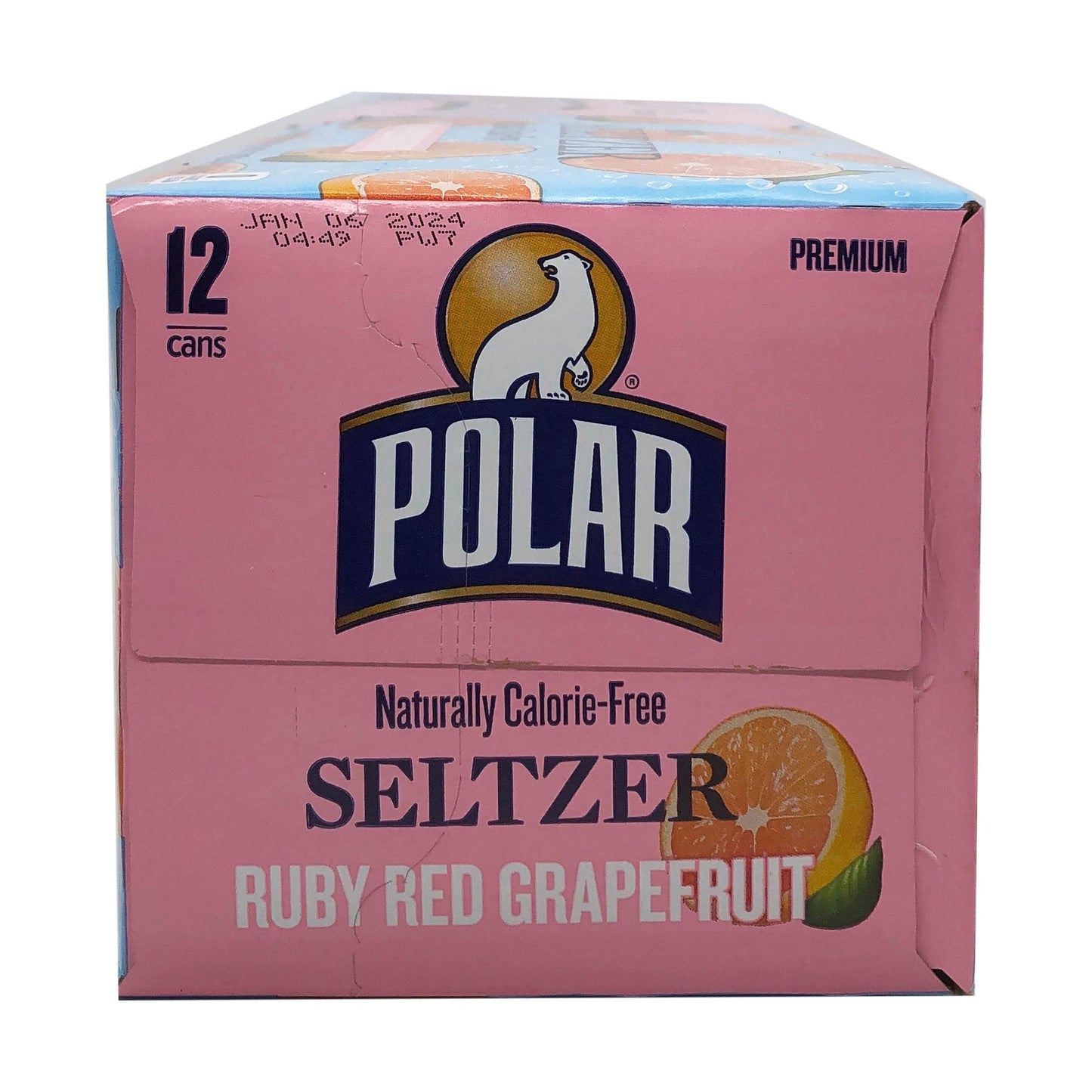 Polar Seltzer Water Ruby Red Grapefruit, 12 Fl Oz Cans, 12 Pack