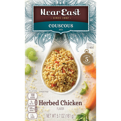 Near East Couscous Mix, Herbed Chicken, 5.7oz Boxes (12 Pack)