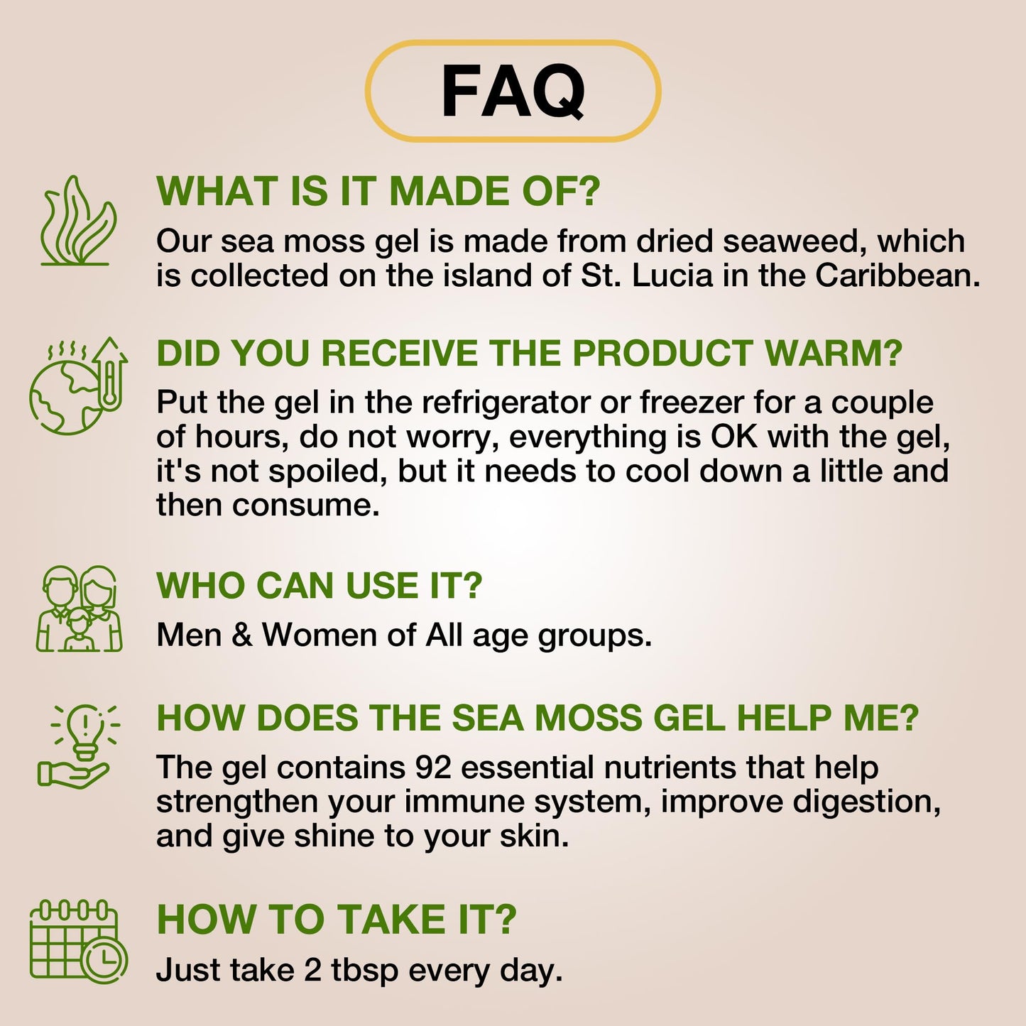 TrueSeaMoss Wildcrafted Irish Sea Moss Gel - Made with Dried Seaweed & Fresh Sea Vegetables, Seamoss - Made in USA (Elderberry,