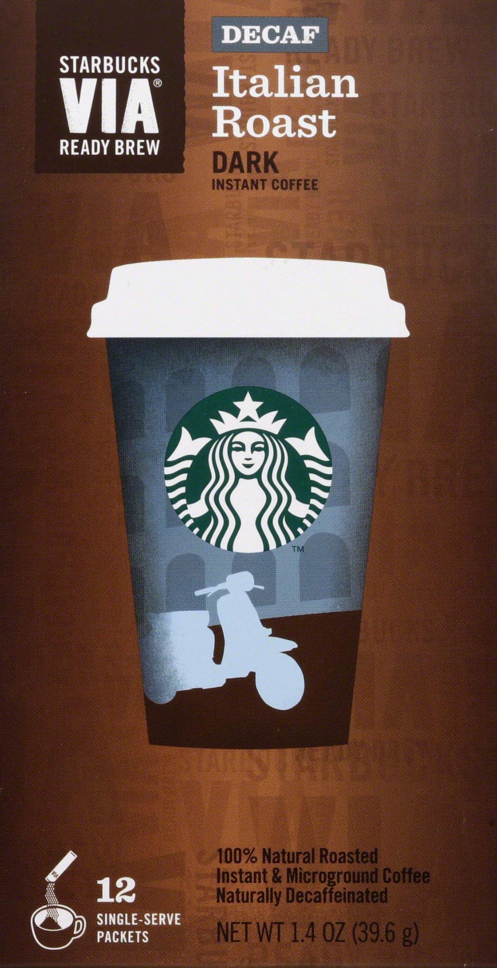 Starbucks Via Decaf Italian Coffee 12 Packets  0.11 Ounce
