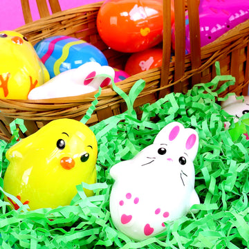 Frankford 18 Count Prefilled Plastic Eggs With Candy Jelly Beans- Assorted Bunnies, Chicks, And Patterned Eggs, Easter Basket St
