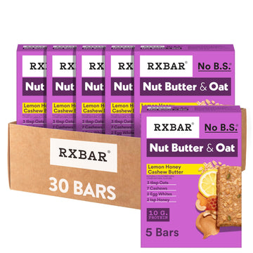 RXBAR Nut Butter and Oat Protein Bars, Protein Snacks, Lemon Honey Cashew Butter (30 Bars)