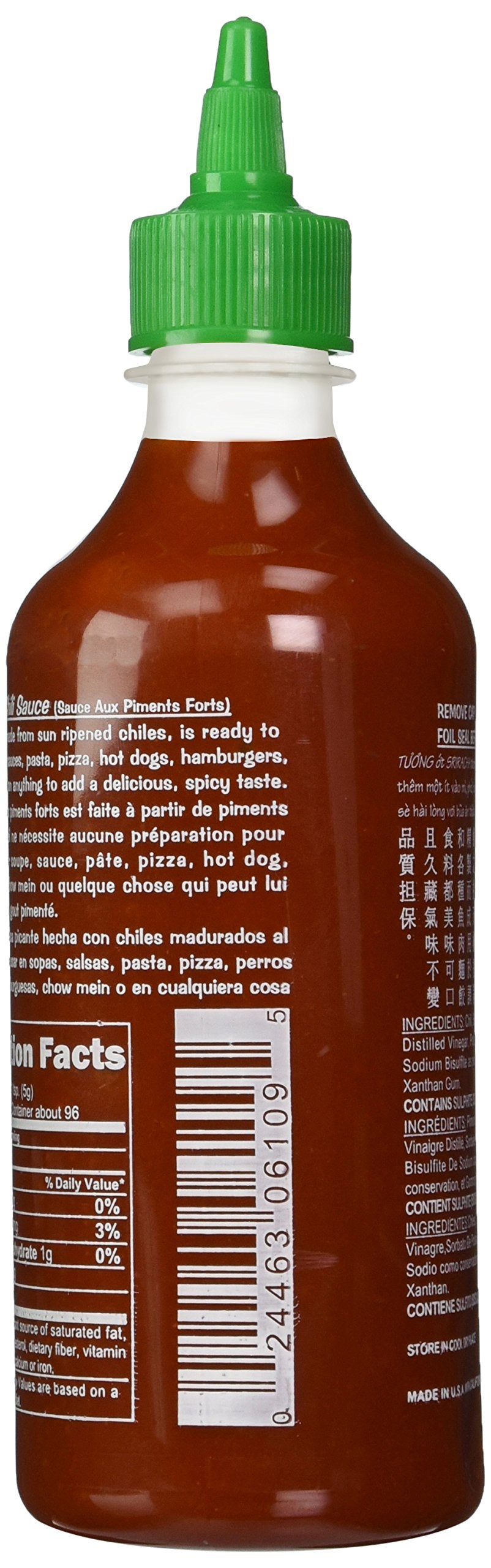 Huy Fong - Sriracha Hot Chili Sauce (Net Wt. 17 Oz.) - 3 Pack