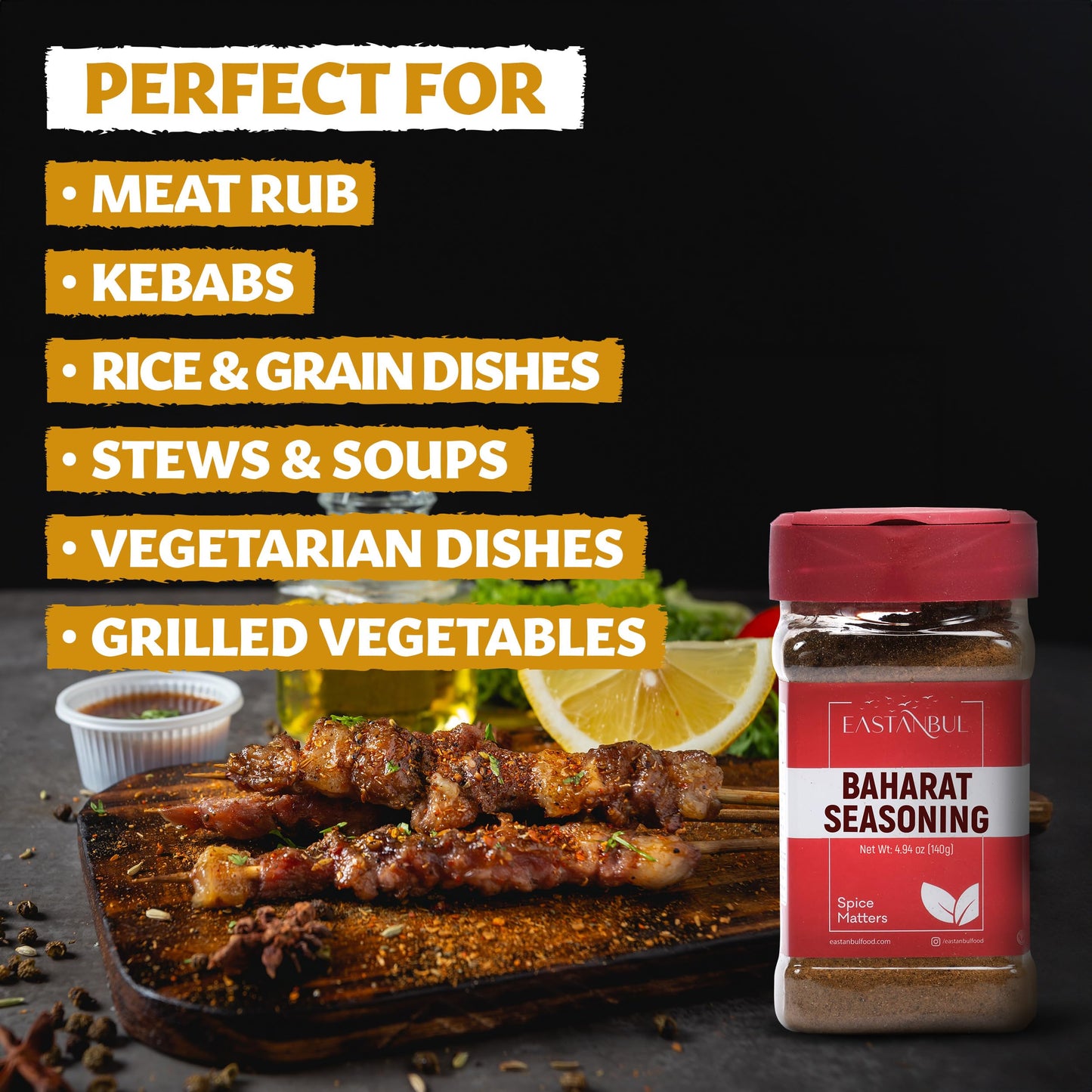 Eastanbul Baharat Spice Blend, 4.94Oz, Baharat Spice, Seasoning For Turkish & Middle Eastern Dishes, Turkish Seasoning Mix, Vega