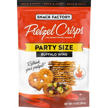 Snack Factory Pretzel Crisps, Buffalo Wing, Party Size, 14 Oz