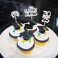 Ephlyn Cupcake Toppers 36Pcs Glitter Graduation Theme Class of 2025 Silver