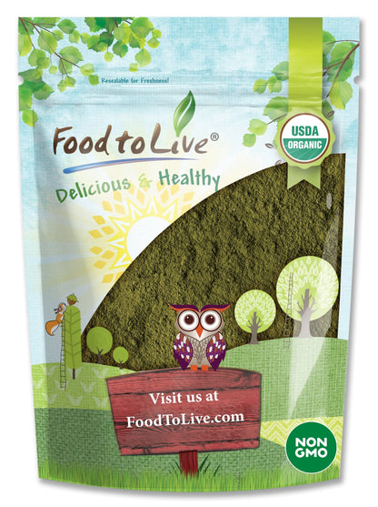 Food to Live Organic Spinach Powder, 4 Ounces - Non-GMO, Finely Ground Dehydrated Leaves, Pure, Vegan, Kosher, Bulk. Source of F