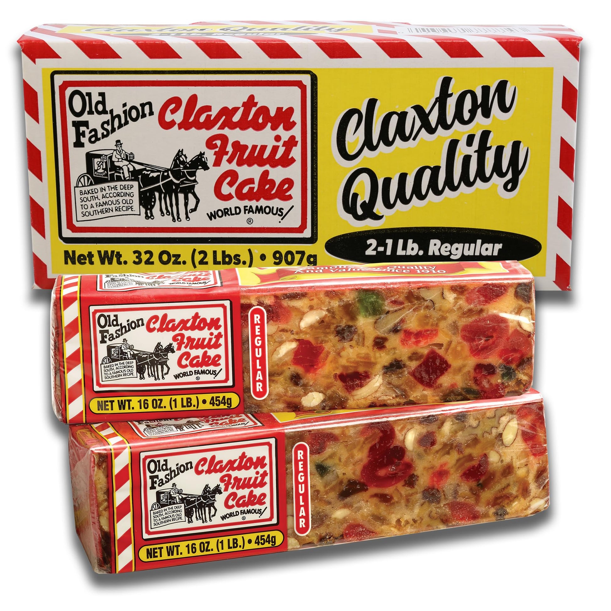Claxton Fruit Cake - 2-1 Lb. Regular Recipe - Each Cake Individually Wrapped For Freshness in our, Signature Claxton Carton