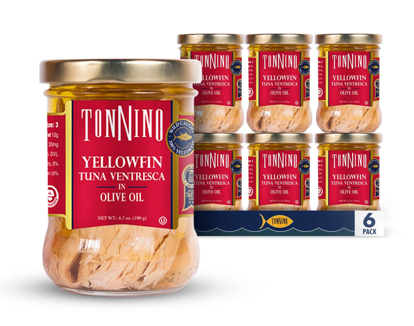 Tonnino Ventresca Tuna In Olive Oil 6.7 Oz. Jars Pack Of 6