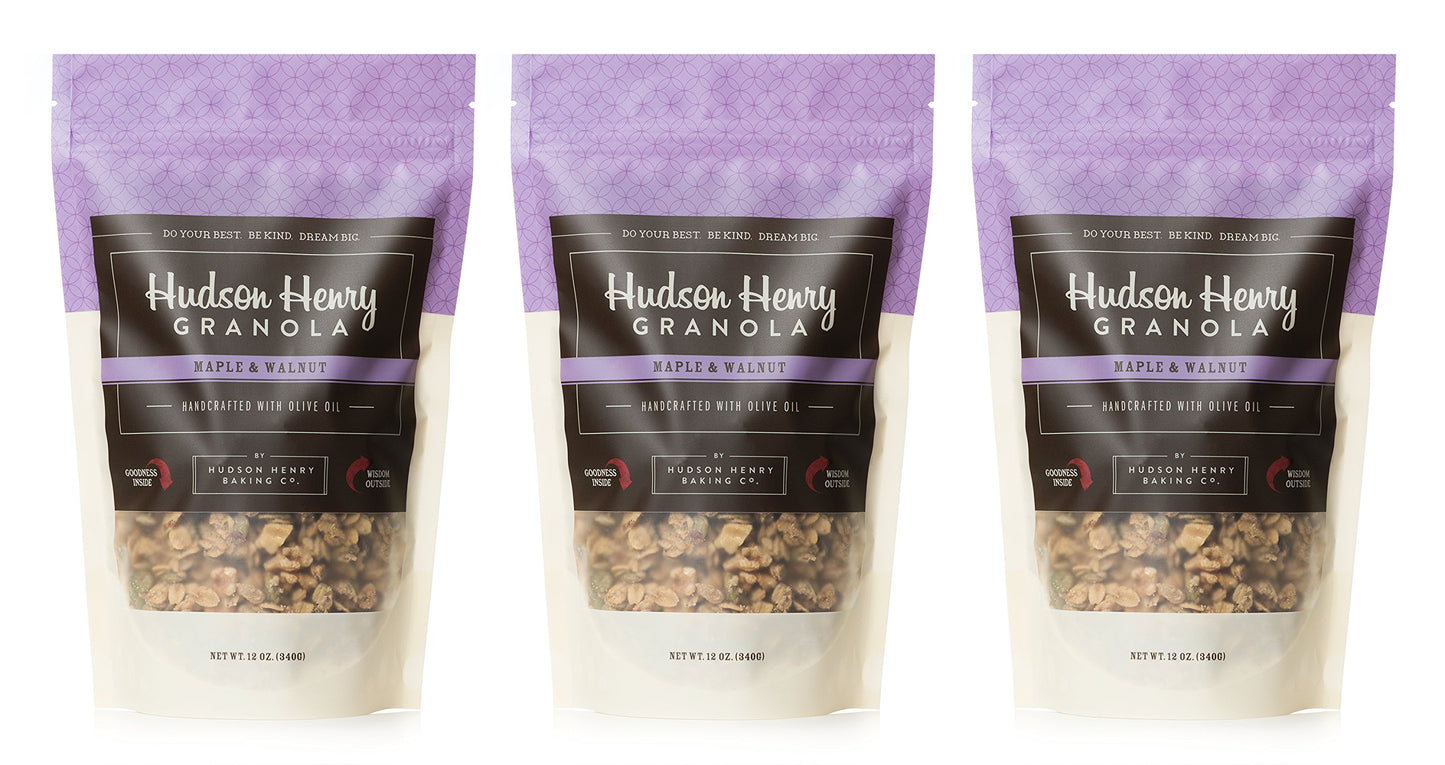 Hudson Henry Granola, Maple & Walnut - 12 Oz. Package, Pack Of 3 | Non-Gmo Project Verified