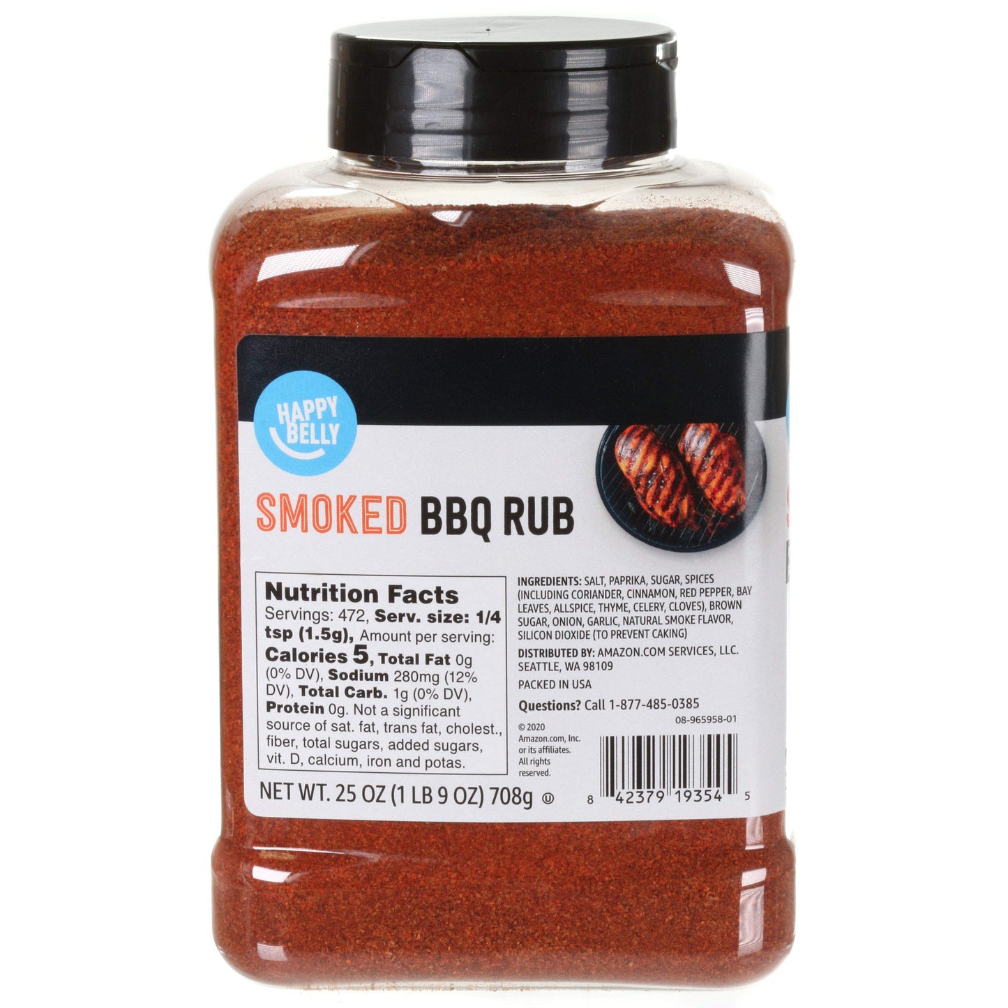 Amazon Grocery Smoked BBQ Rub & Seasoning, 25 Oz, Pack of 1