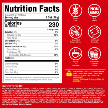 J WAY Instant Boba Bubble Pearl Milk Tea Kit - Brown Sugar Tapioca, 3 Servings, Ready in Under 1 Minute, Paper Straws Included