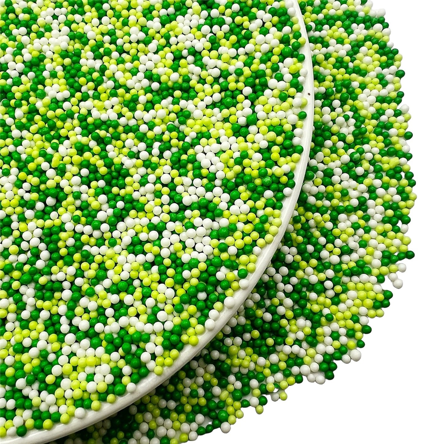 Se Si&Moos St Patrick'S Day Nonpareils Sprinkles Green And White Sprinkles White Green Sugar Pearls St Patrick'S Day Cupcake Top