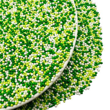 Se Si&Moos St Patrick'S Day Nonpareils Sprinkles Green And White Sprinkles White Green Sugar Pearls St Patrick'S Day Cupcake Top