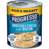 Progresso Rich & Hearty Gluten Free Broccoli Cheese Soup With Bacon  18 Oz.