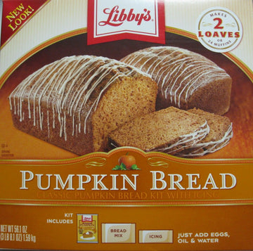 Libby'S All Natural Pumpkin Bread Kit With Icing - Makes 2 Loaves