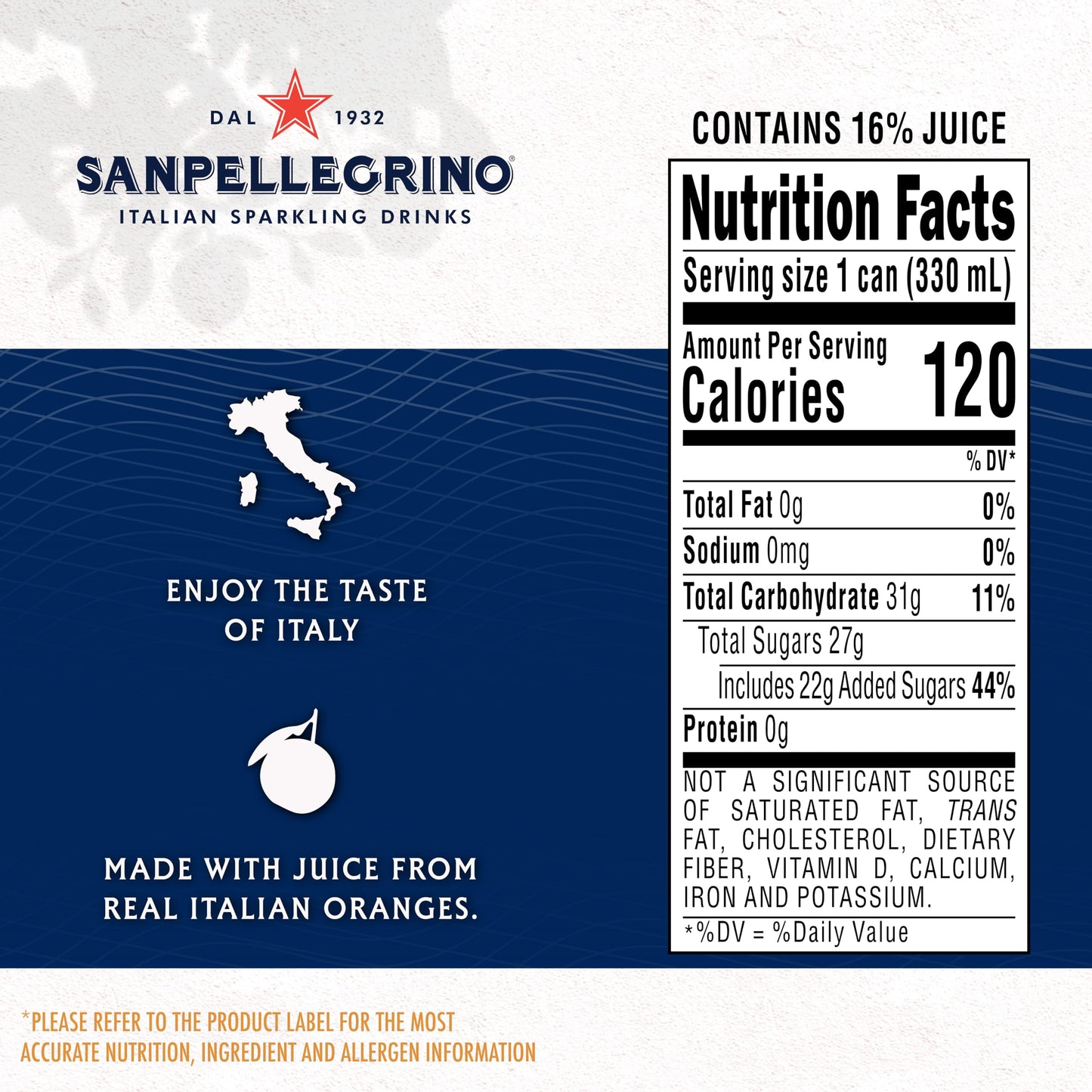 Sanpellegrino Italian Sparkling Drink Aranciata, Sparkling Orange Beverage, 6 Count(Pack of 4)