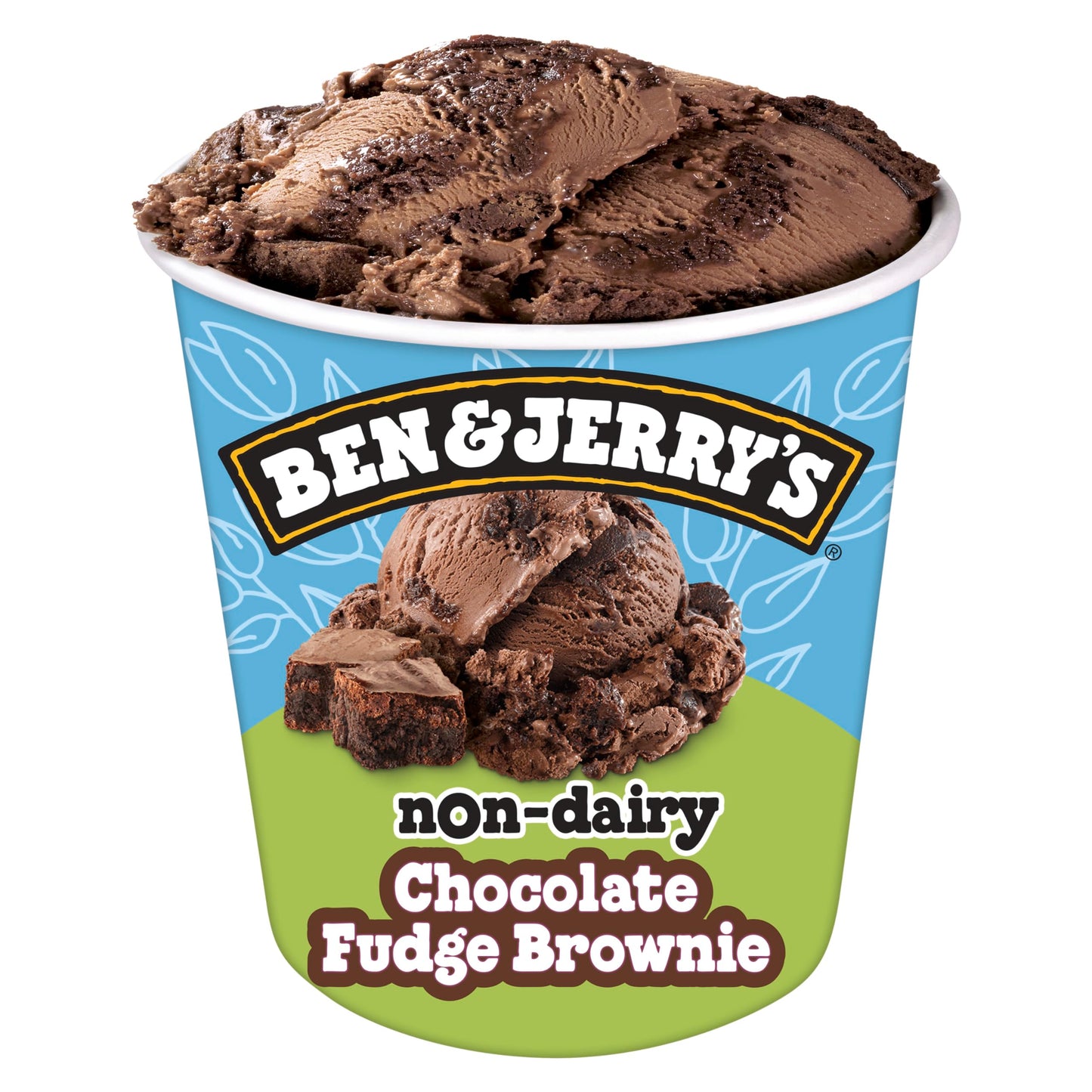 Ben & Jerrys Non-Dairy Chocolate Fudge Brownie Frozen Dessert Certified Vegan Pint 16 oz