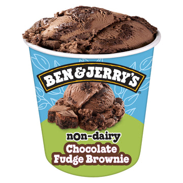 Ben & Jerrys Non-Dairy Chocolate Fudge Brownie Frozen Dessert Certified Vegan Pint 16 oz