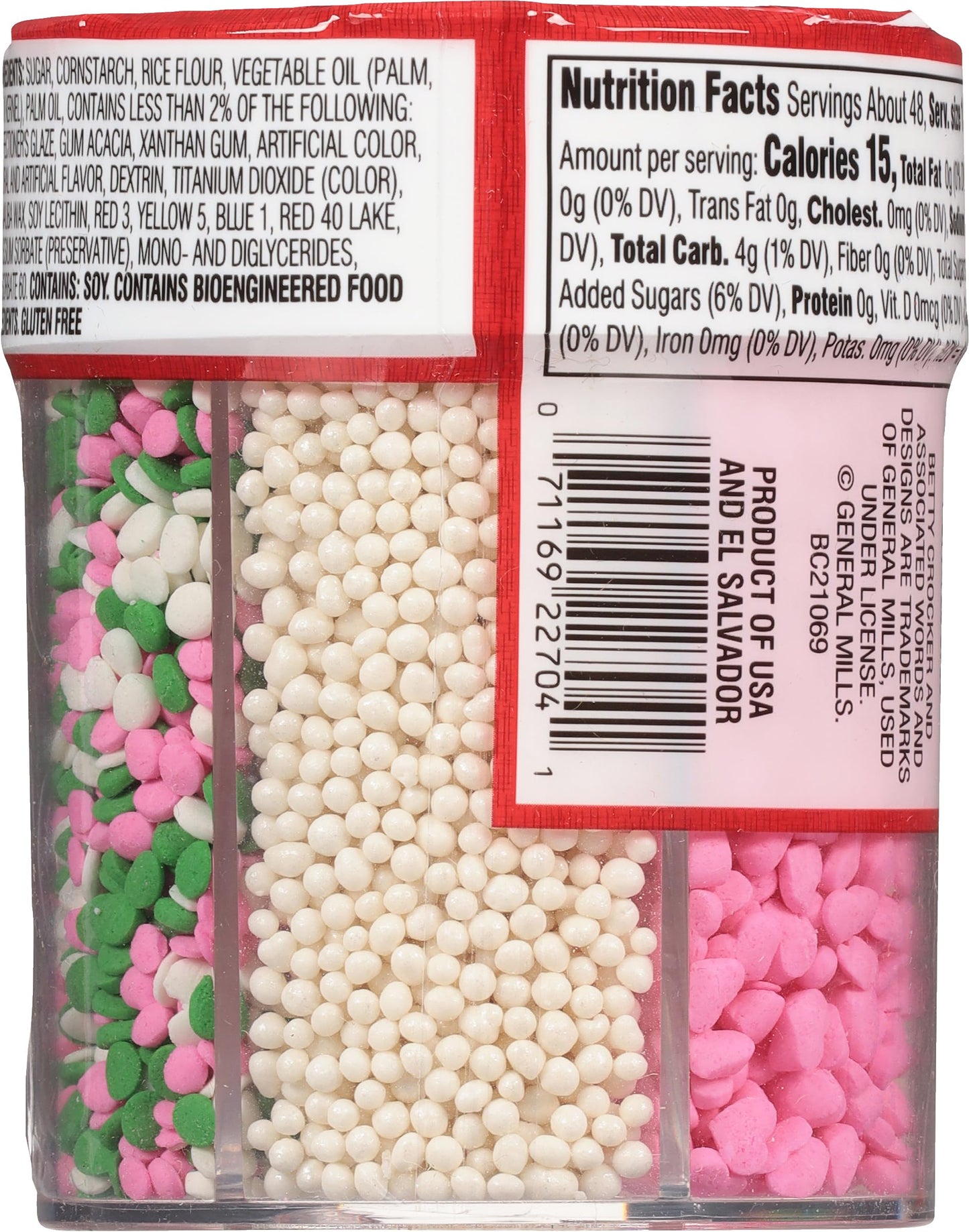 Betty Crocker 6 Cell Sprinkles, Pretty In Pink, Dessert Sprinkles For Cake, Cupcake, Cookies, Gender Reveal, Baby Showers, Pink