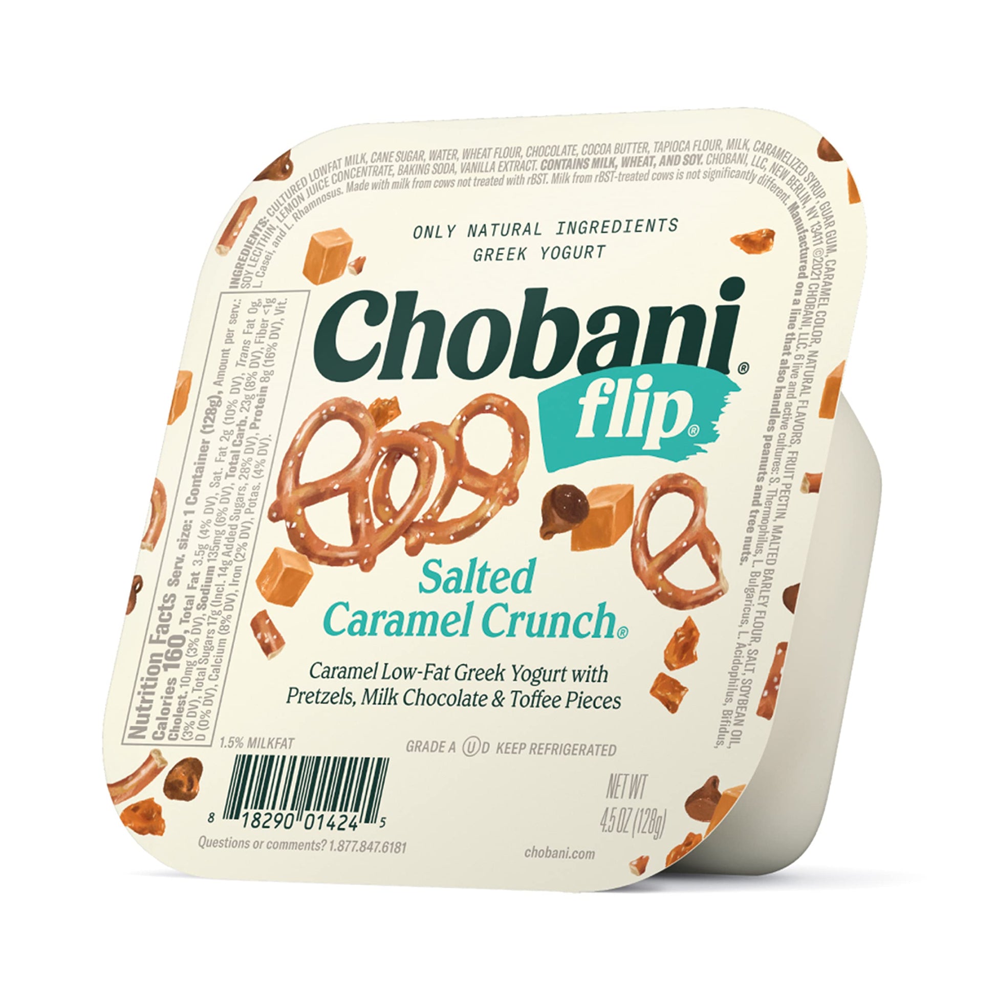 Chobani Flip Low-Fat Greek Yogurt Salted Caramel Crunch with Chocolate and Toffee 4.5oz