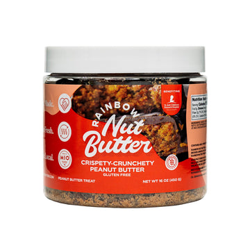 Rainbow Nut Butter, Crispety Crunchety Peanut Butter, Spread, Treat, Snack, Dessert, Candy Bar, Milk Chocolate Chips, High Prote