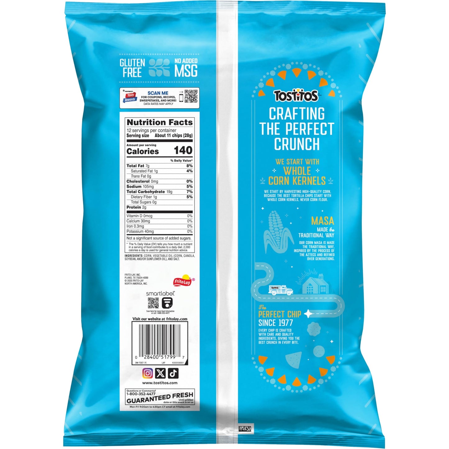 Tostitos Tortilla Chips, Original Restaurant Style, 12oz Bag