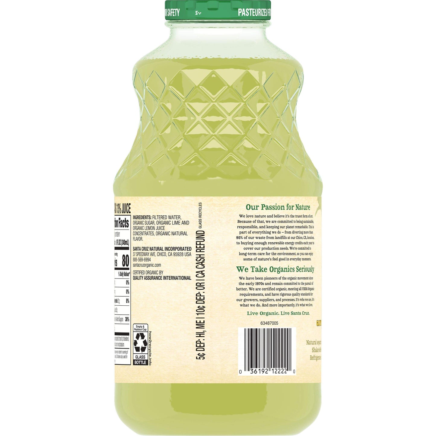 Santa Cruz Organic Limeade Juice, 32 Fluid Ounce - 12 per case