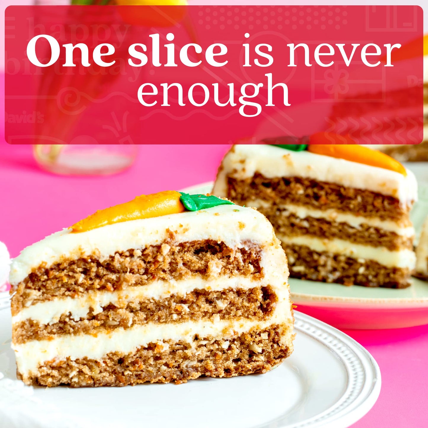 Davids Cookies Layered Carrot Cake, 10 Pre-sliced, 14 pcs, Gourmet Dessert, 68 Ounce, Perfect for Easter Gifts