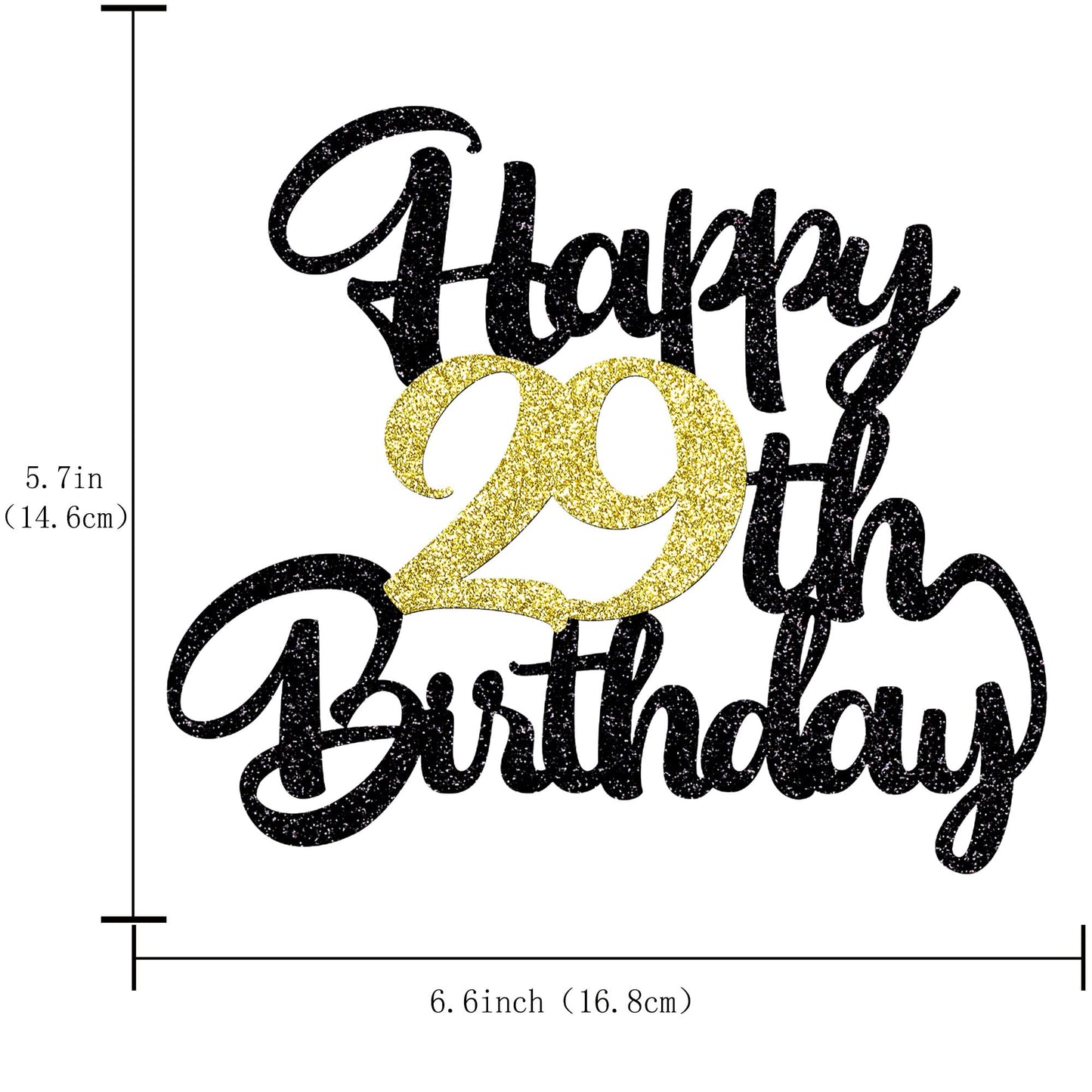 Klionjor 29Th Birthday Cake Topper - Happy Birthday Decoration For 29Th Birthday Party - Gift Plugin