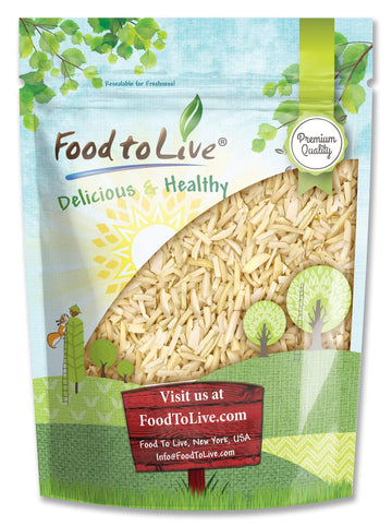 Food to Live Blanched Slivered Almonds, 5 Pounds - Chopped Raw Blanched Almonds, Unsalted, Vegan, Keto, Kosher, Bulk. High in Pr