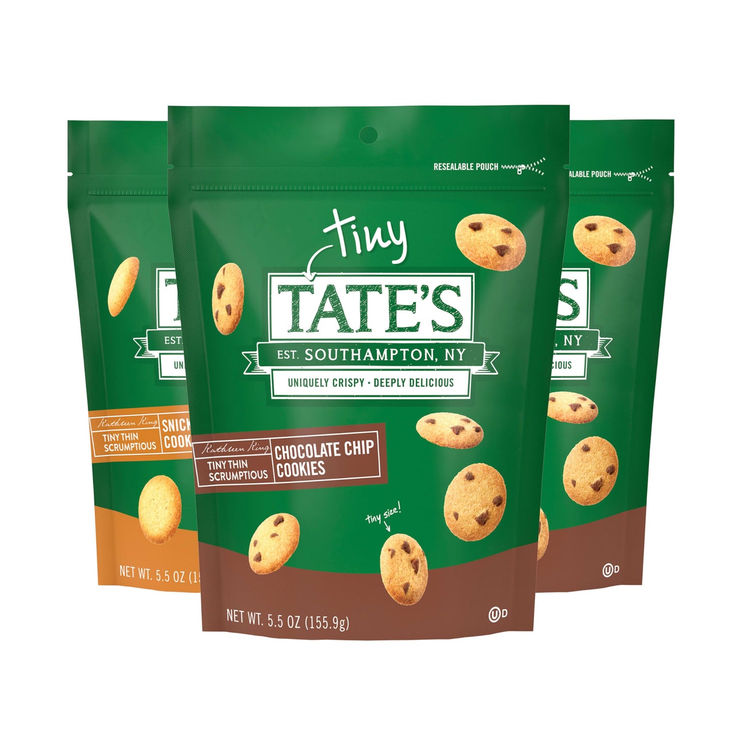 Tates Bake Shop Tiny Tates Variety Pack, Chocolate Chip & Snickerdoodle Cookies, 3-5.5 oz Bags