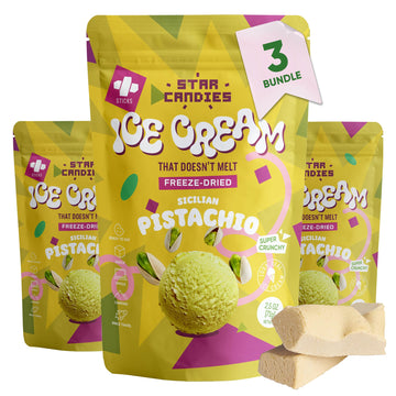 Star Candies Freeze Dried Sicilian Pistachio Ice Cream | No Melting Freeze Dried Candy | Crunchy & Delicious Camping Food | Prem