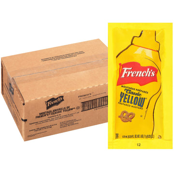 French'S Classic Yellow Mustard Packets, 500 Count - One 500 Count Individual Yellow Mustard Packets, Perfect Single-Serve Size