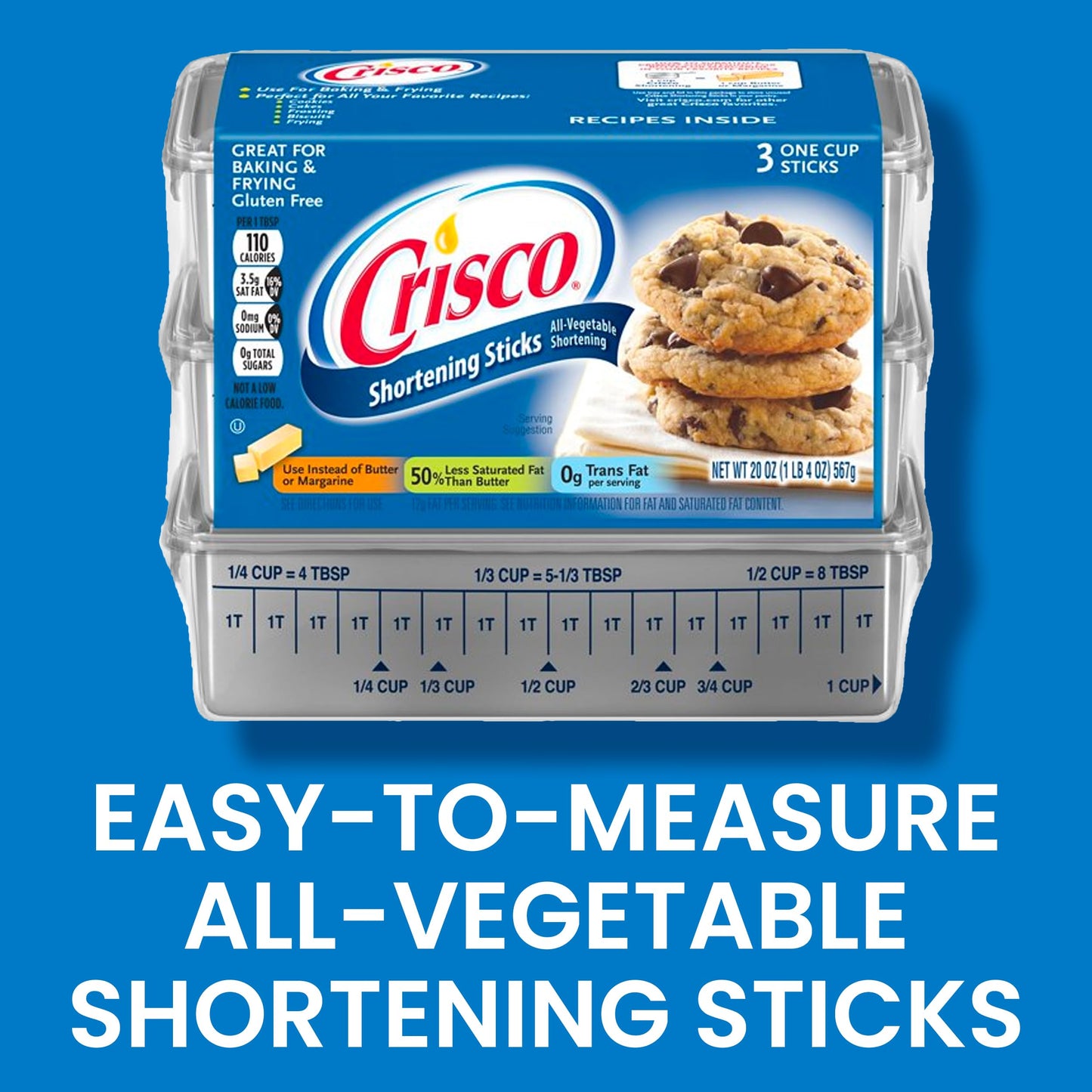Crisco All-Vegetable Shortening Sticks, 20 Ounce, 3 Sticks