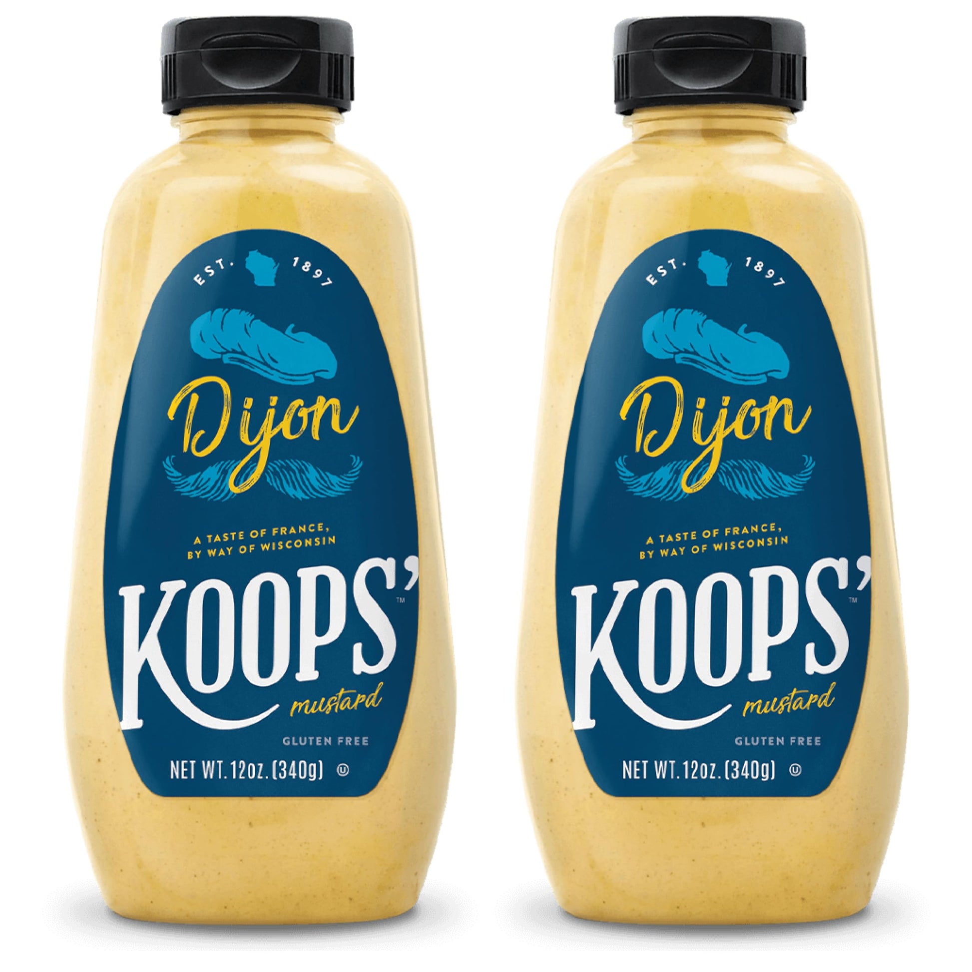 Koops Dijon Mustard - French Mustard, Gluten-Free, Kosher, Non-GMO, Made in the USA, From Quality Mustard Seeds, Rich and Delic