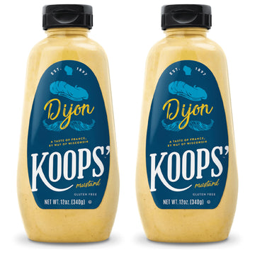 Koops Dijon Mustard - French Mustard, Gluten-Free, Kosher, Non-GMO, Made in the USA, From Quality Mustard Seeds, Rich and Delic