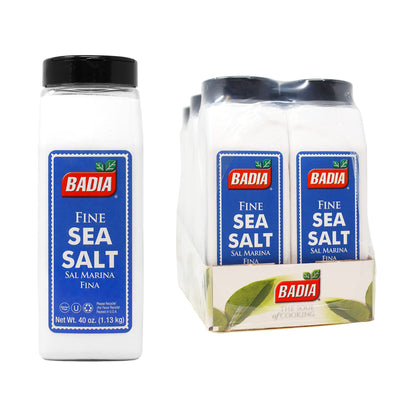 Badia Sea Salt Fine, 40 oz (Pack of 6)