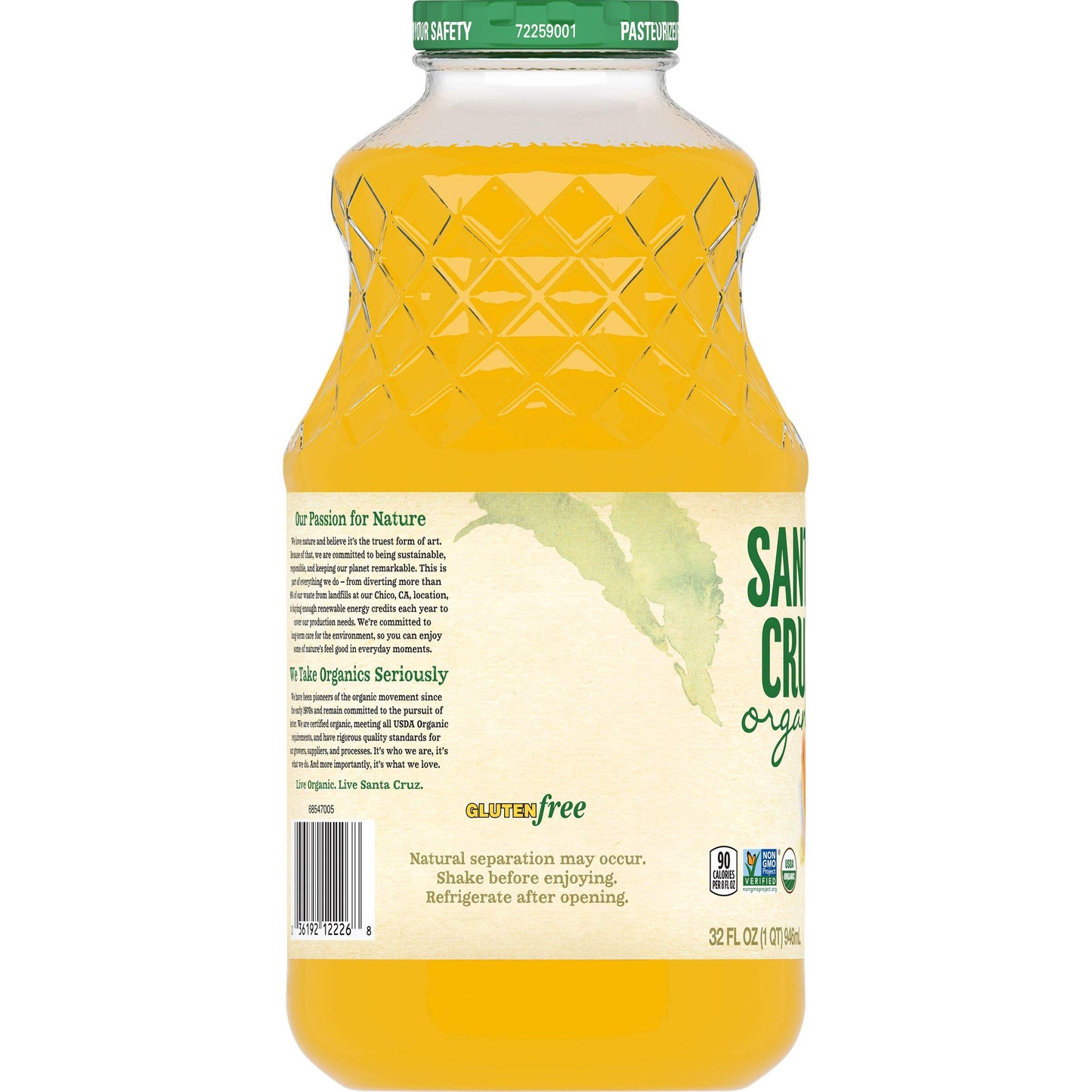 Santa Cruz Organic Peach Lemonade, 32 Ounce -- 12 per case.