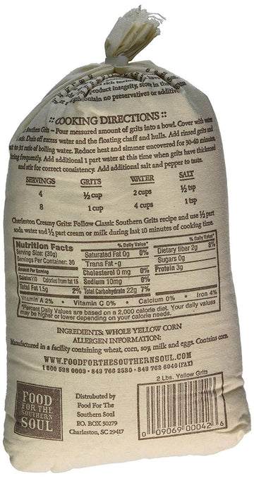 Charleston Favorites Stone Ground Grits - Yellow 2 Lbs