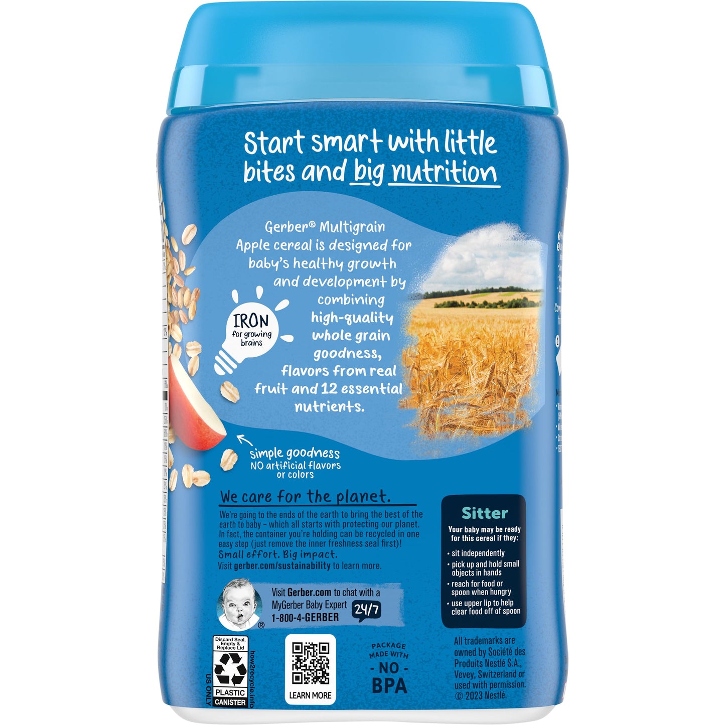 Gerber Baby Cereal, 2Nd Foods, Multigrain Apple, Baby Food, 8 Oz (Pack Of 6)