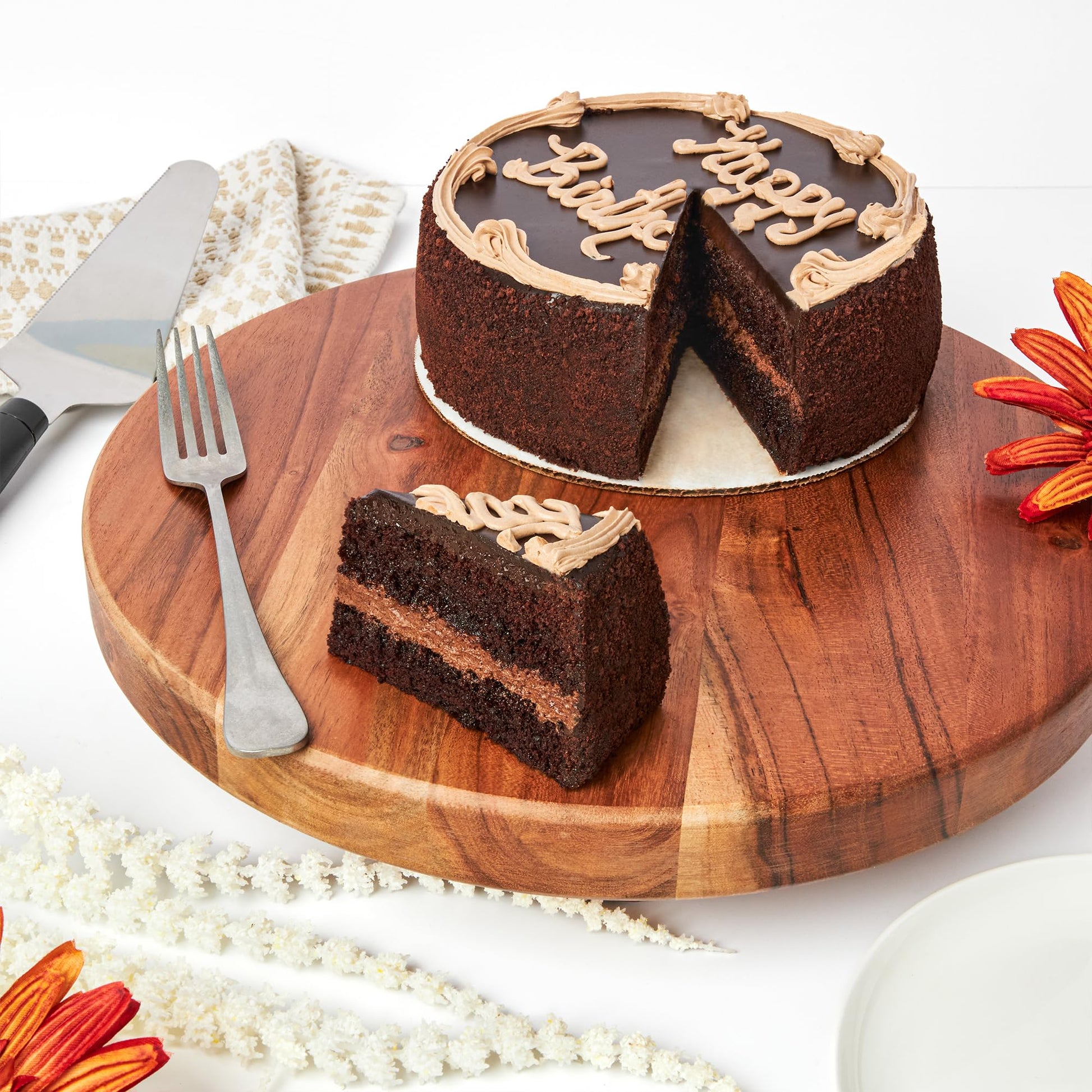 David’s Cookies Chocolate Fudge Cake - 7 Inch Frozen Dessert for Birthday Parties, Gift Idea for Women, Men, and Kids