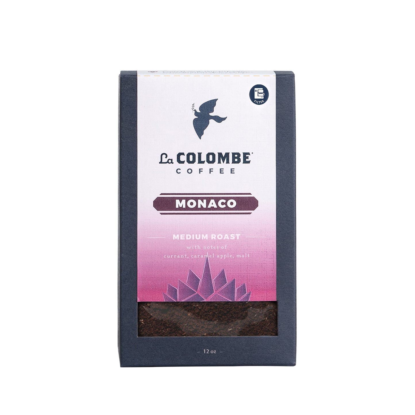La Colombe Monaco Medium Roast Drip Grind Ground Coffee - Notes of Milk Chocolate, Graham Cracker, Black Cherry, 12 Ounce (Pack