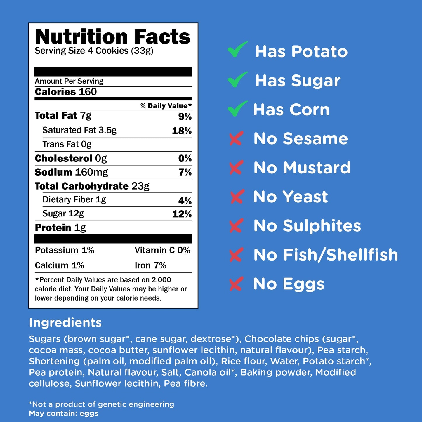 Kinnikinnick - Montanas Chocolate Chip Cookies - Gluten Free And Allergy Friendly, Vegan Cookies - 8 Oz. Box
