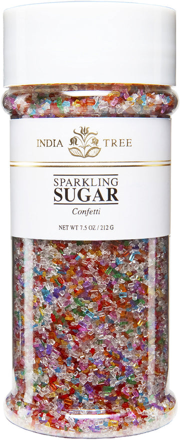 India Tree Confetti Sparkling Sugar, 7.5 oz Jar (Pack of 3)
